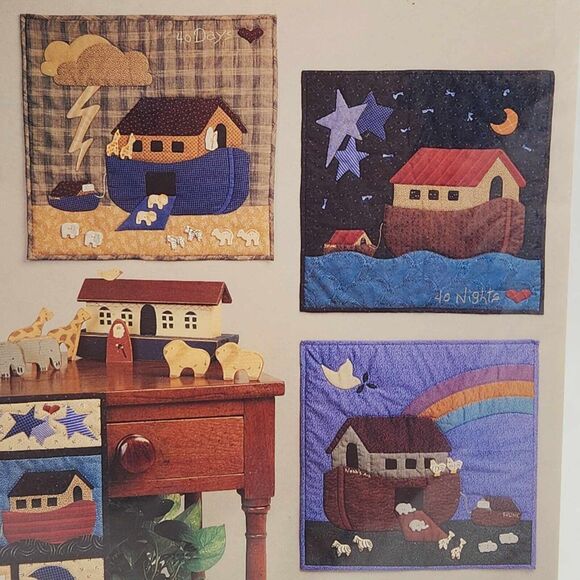Wild Goose Chase 40 Days & 40 Nights Noah's Ark Wall Hanging Quilt Pattern 118 - Picture 2 of 4
